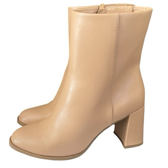 A New Day Janelle Dress Boots Women's Size 11 Tan Side Zip Booties NWT - Picture 2 of 6